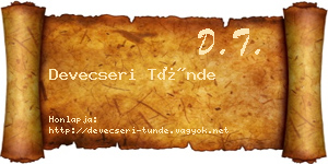Devecseri Tünde névjegykártya