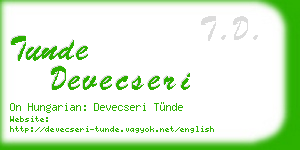 tunde devecseri business card