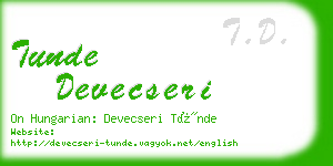 tunde devecseri business card